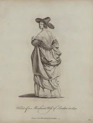 Hábito de la esposa de un comerciante de Londres en 1640